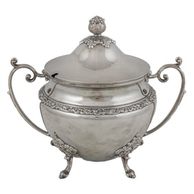 An English silverplate soup tureen, Senator Feinstein Estate