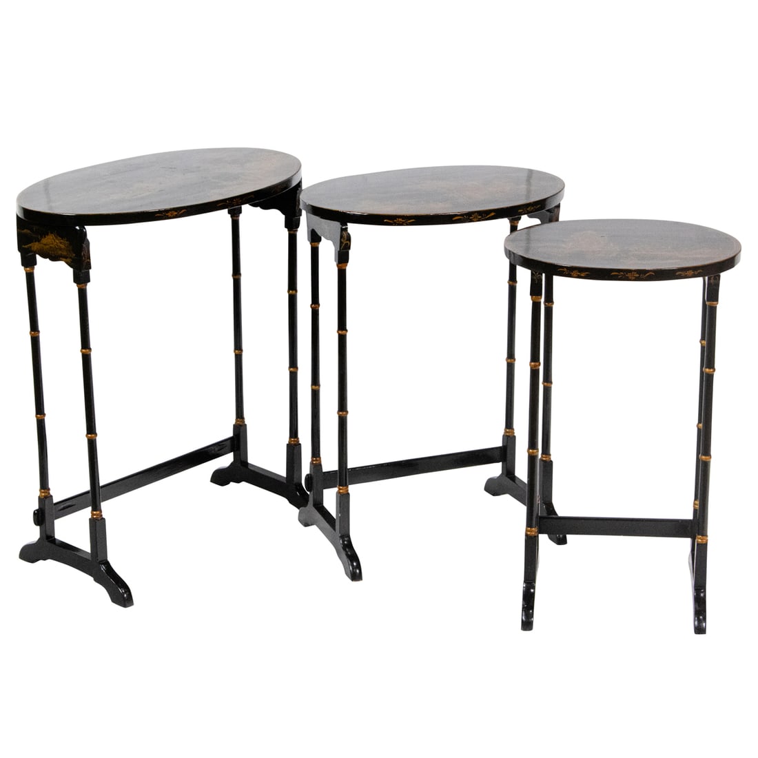 A Chinoiserie decorated nesting tables, Senator Feinstein Estate (1 of 4)