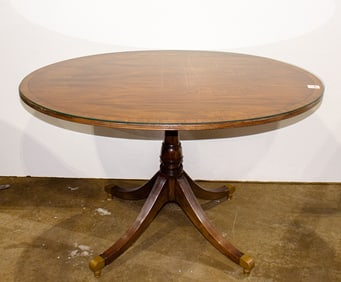A Regency style inlaid mahogany pedestal table, Senator Feinstein Estate