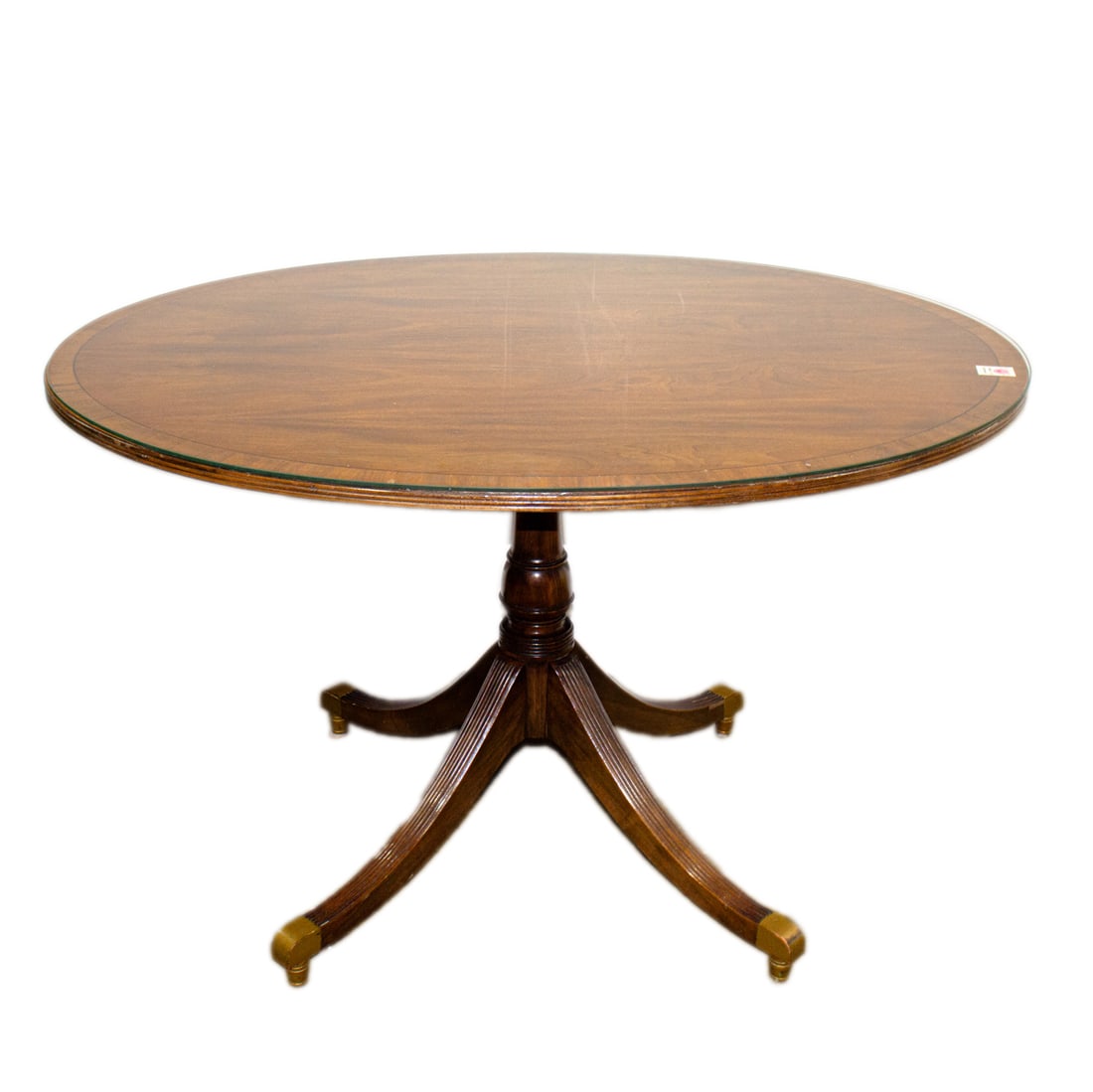 A Regency style inlaid mahogany pedestal table, Senator Feinstein Estate (1 of 1)
