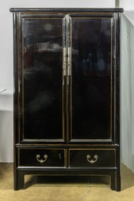 A Chinese black lacquered cabinet, Senator Feinstein Estate