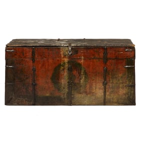 An Asian paint decorated chest, Senator Feinstein Estate