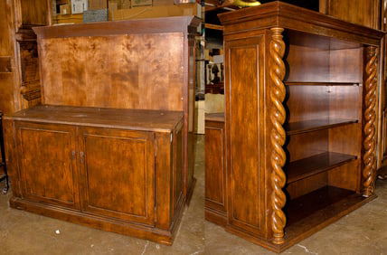 An English style bookcase cabinet, Senator Feinstein Estate