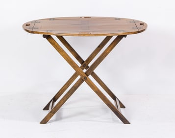 An English style butler's tray on separate stand, Senator Feinstein Estate