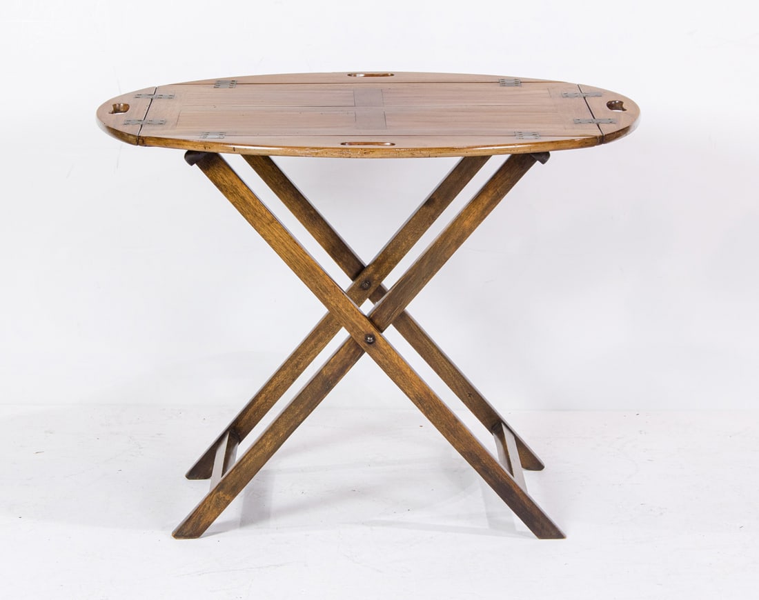 An English style butler's tray on separate stand, Senator Feinstein Estate (1 of 5)