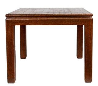 A grass cloth wrapped table in the Asian taste, Senator Feinstein Estate