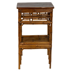 A Chinese bamboo side table, Senator Feinstein Estate