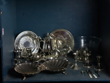 A group of twenty-five silverplate table articles, Senator Feinstein Estate
