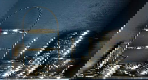 A group of thirty silverplate table articles, Senator Feinstein Estate