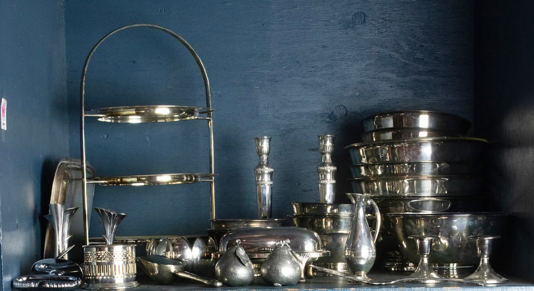 A group of thirty silverplate table articles, Senator Feinstein Estate (1 of 1)