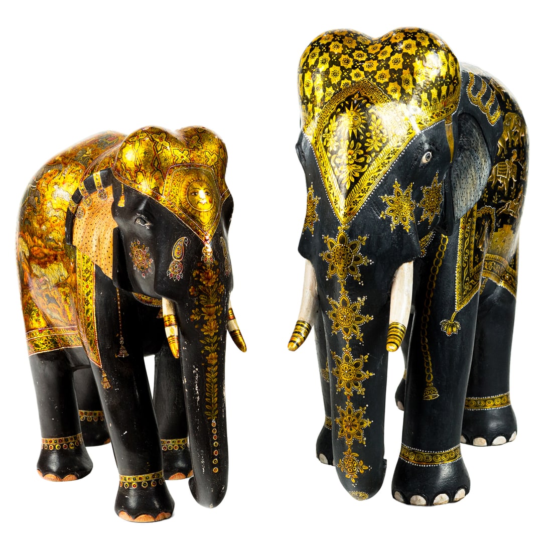 Two Thai painted wood elephants, Senator Feinstein estate (1 of 5)