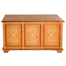 A bone inlaid trunk, Senator Feinstein Estate