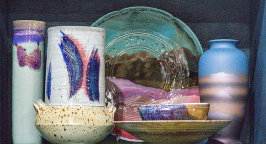 An group of contemporary studio art pottery, Senator Feinstein Estate
