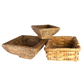A graduated pair of seagrass square baskets, Senator Feinstein Estate