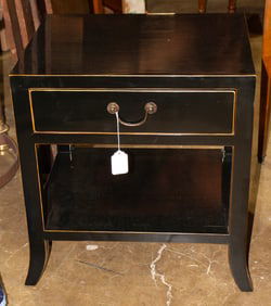 A black lacquer side table, Senator Feinstein Estate