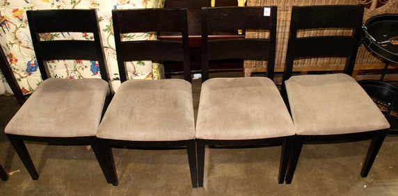 A set of four contemporary ebonized dining chairs, Senator Feinstein Estate