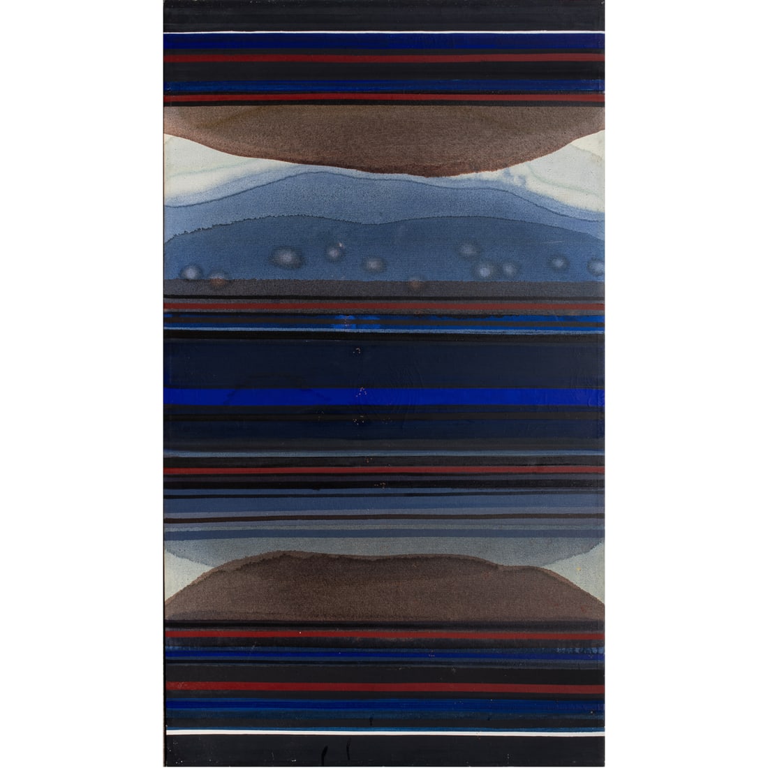 Painting, David Simpson: David Simpson (American, b. 1928), "Tides #3," acrylic on canvas, gallery label (David Cole Gallery, San Francisco, CA, 1961) affixed verso, canvas (unframed): 74"h x 42.5"w