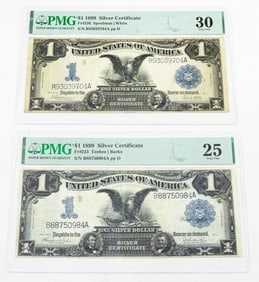 Two 1899 U.S. silver certificates
