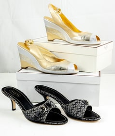 Two vintage pairs of Coach women's shoes