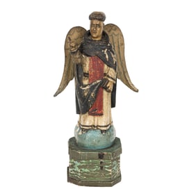 A Phillipine polychrome figure of a saint