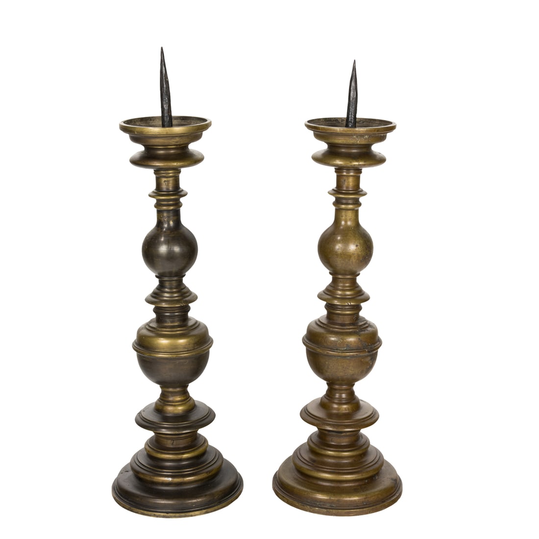 A large pair of Baroque style bronze candle prickets (1 of 4)