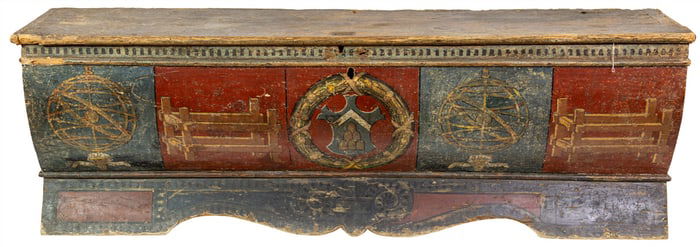 A rare and important Florentine early polychrome cassone