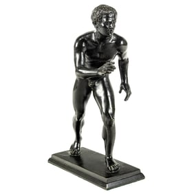 An Italian Grand Tour bronze figure of the Runner of Herculaneum