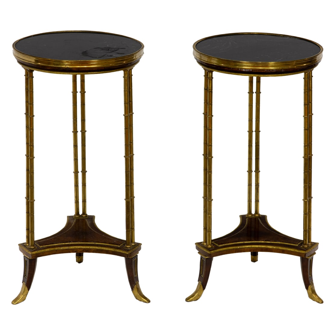 A pair of Louis XVl style gilt bronze and marble top gueridons (1 of 4)