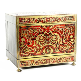 A Napoleon III boule marquetry inlaid tantalus