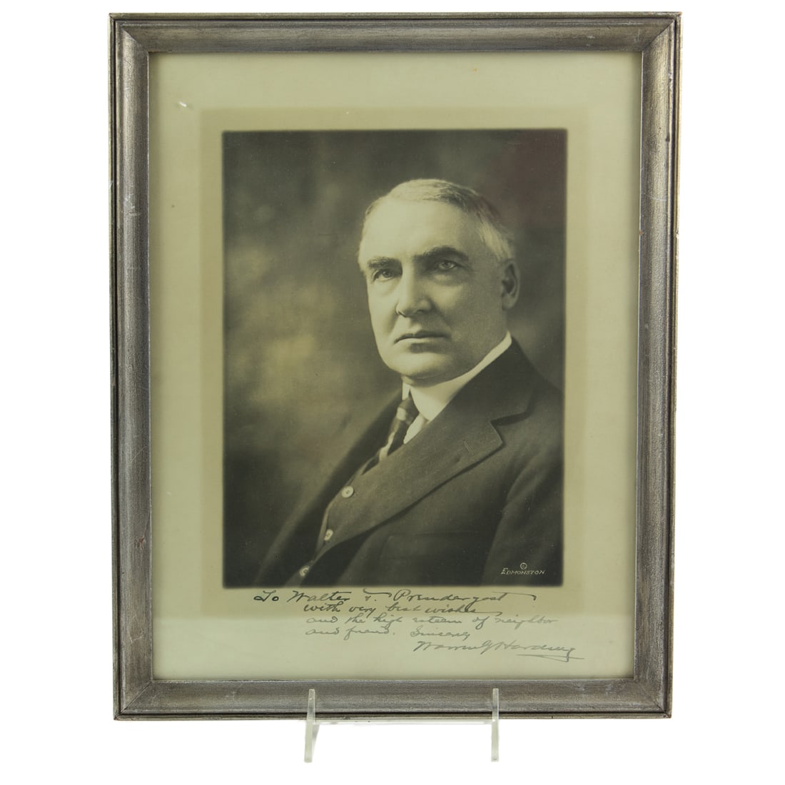 A framed photograph of President Warren G. Harding (1 of 3)