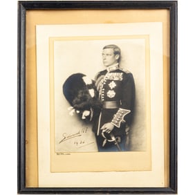 A silver gelatin photograph of King Edward VIII, signed and dated, 1936