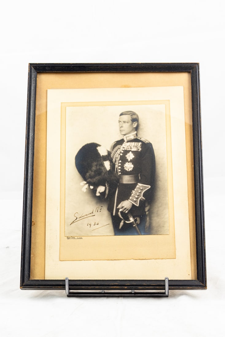 A silver gelatin photograph of King Edward VIII, signed and dated, 1936 (1 of 3)