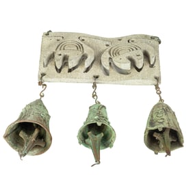 A Paolo Soleri (1919-2013) cast stone and bronze windbell wind chimes: Aerosant