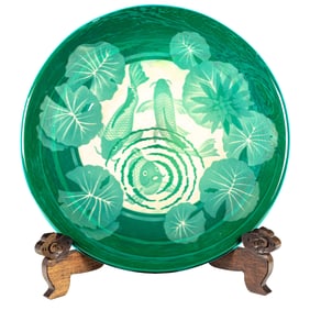 A Valerie Surjan for Nourot Art Glass cameo glass charger