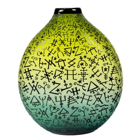 A Duncan Mclellan cut glass vase: Alchemy