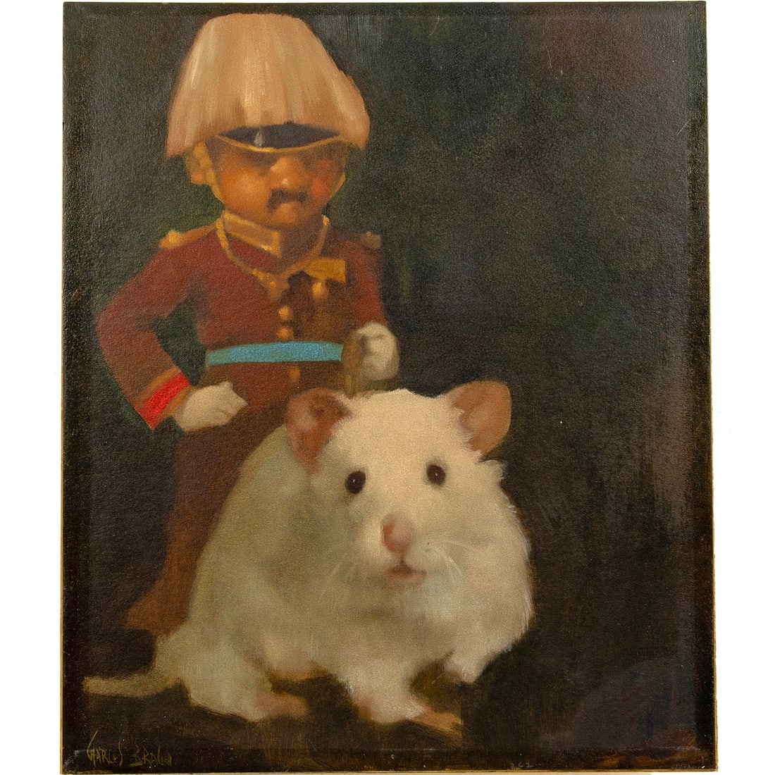 Painting, Charles Bragg: Charles Bragg (American, 1931-2017), "King Rat," oil on board, signed lower left, board (unframed): 12"h x 10"w