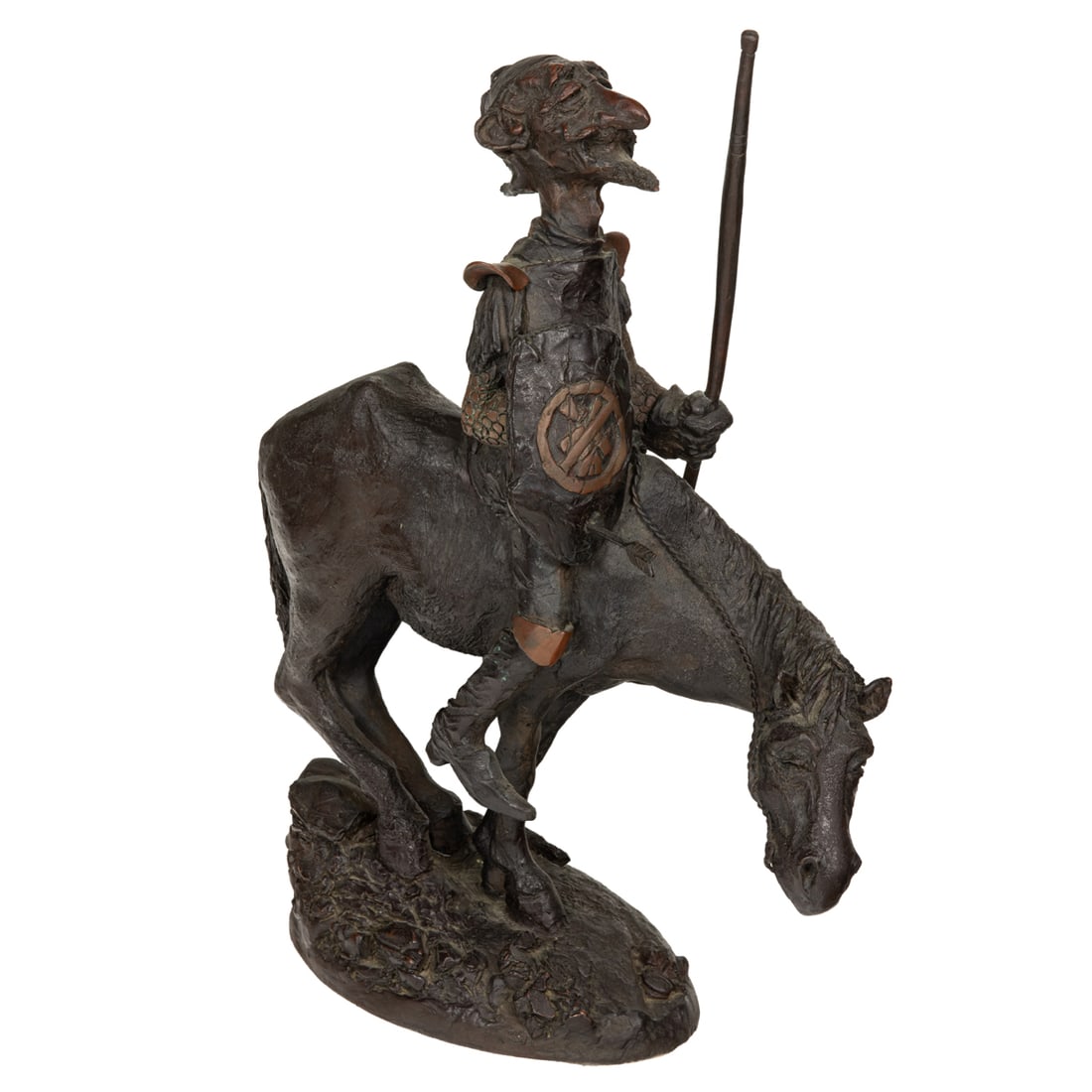 Sculpture, Charles Bragg: Charles Bragg (American, 1931-2017) Don Quixote, bronze sculpture, signed to base, edition 183/275, overall: 14"h x 12"w x 4"d