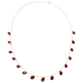 A ruby and 18k gold necklace