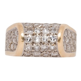 A diamond and 14k gold ring