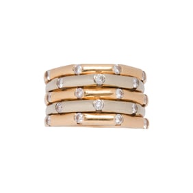 A diamond and 14k gold ring