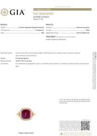 A Burmese ruby, diamond, and 18k gold ring