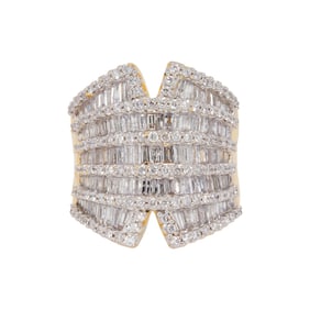 A diamond and 14k gold ring