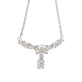 A diamond and 18k white gold necklace