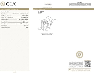 A Fancy Brown diamond and 18k white gold ring