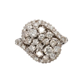 A diamond and platinum ring