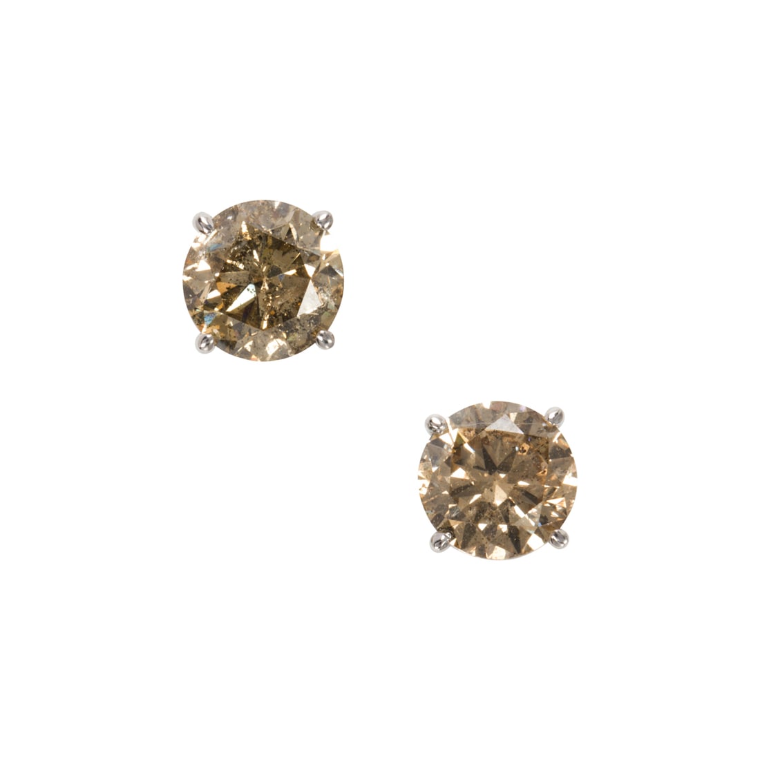 A pair of diamond and 14k white gold solitaire earrings (1 of 1)