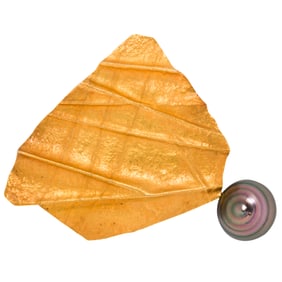 A baroque cultured pearl and 14k gold brooch