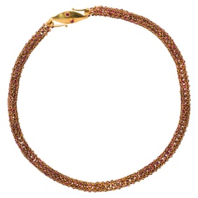 A ruby and gold necklace