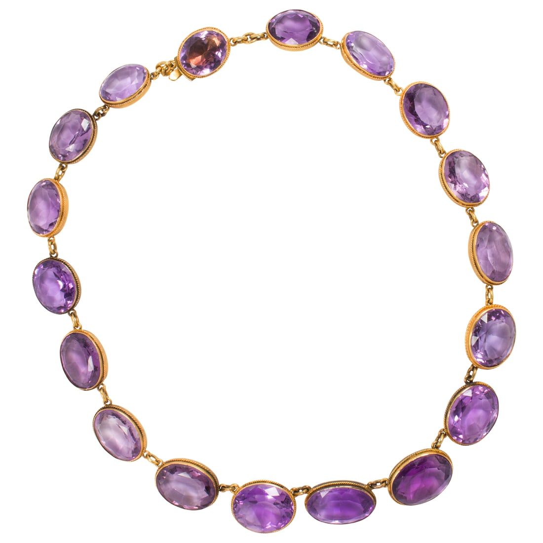 An antique amethyst and 15k gold necklace (1 of 2)