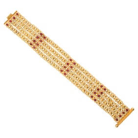 A ruby and 22k gold bracelet
